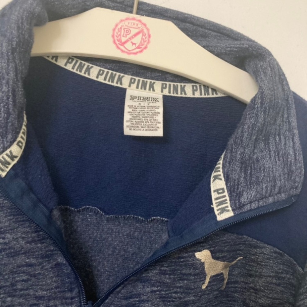 Victoria’s Secret Pink Quarter Zip Pullover Hoodie Size Small Love Pink VsPink - Picture 7 of 17